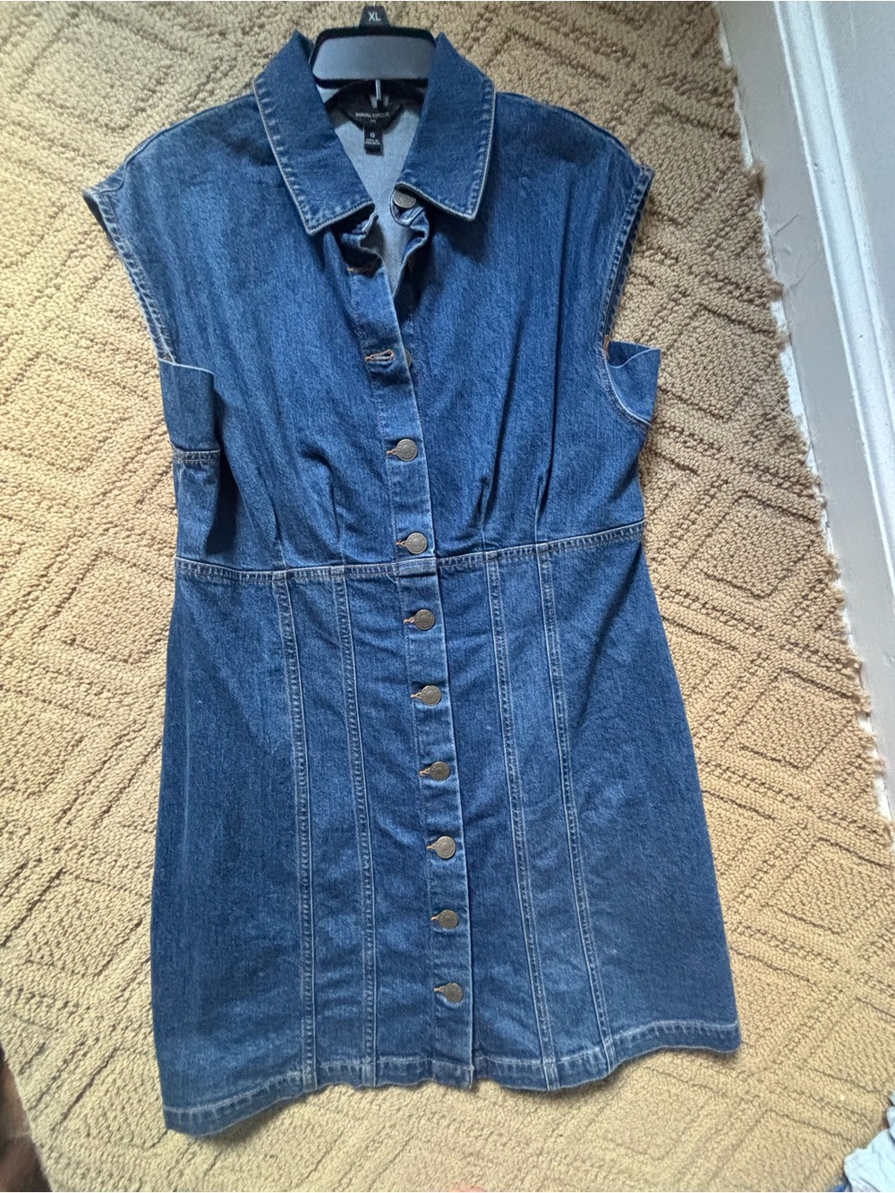 Banana Republic Sleeveless Denim Button-Front Dress - Blue
